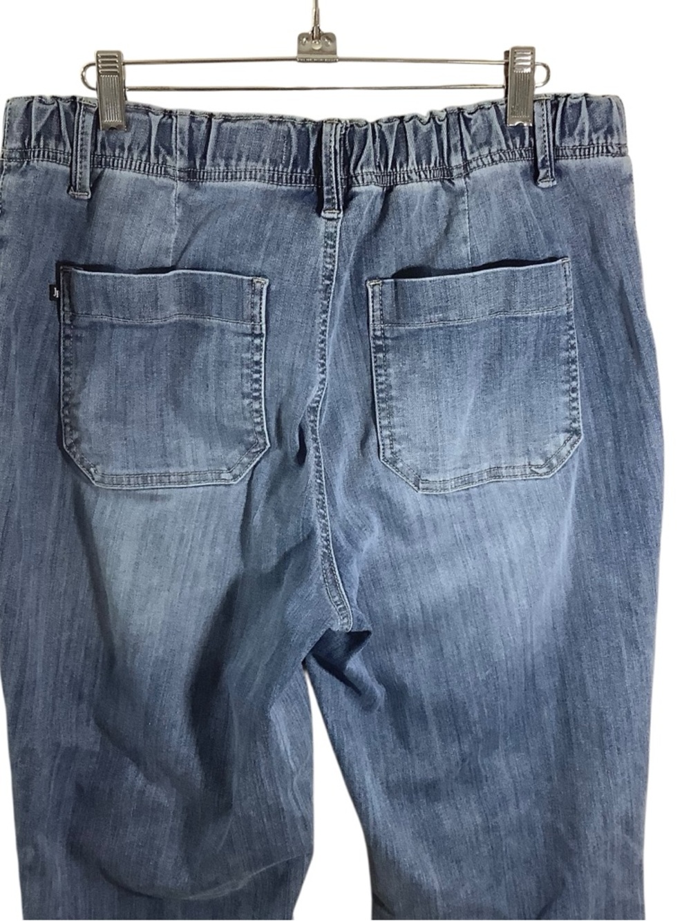 Judy Blue Drawstring Waist Denim Jogger Jeans - Blue Pull-On Stretched - Picture 5 of 10